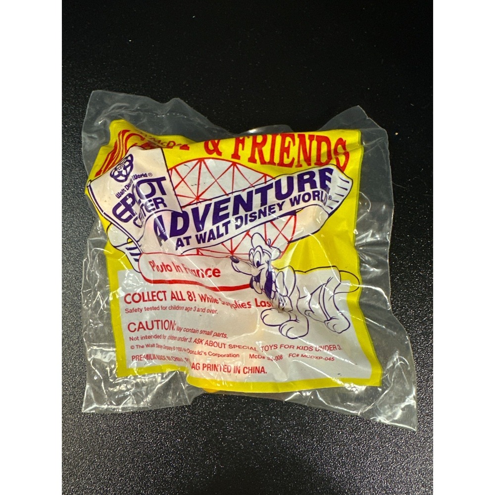 Vintage 1993 McDonald's Disney Pluto in France Happy‎ Meal Toy – Sealed